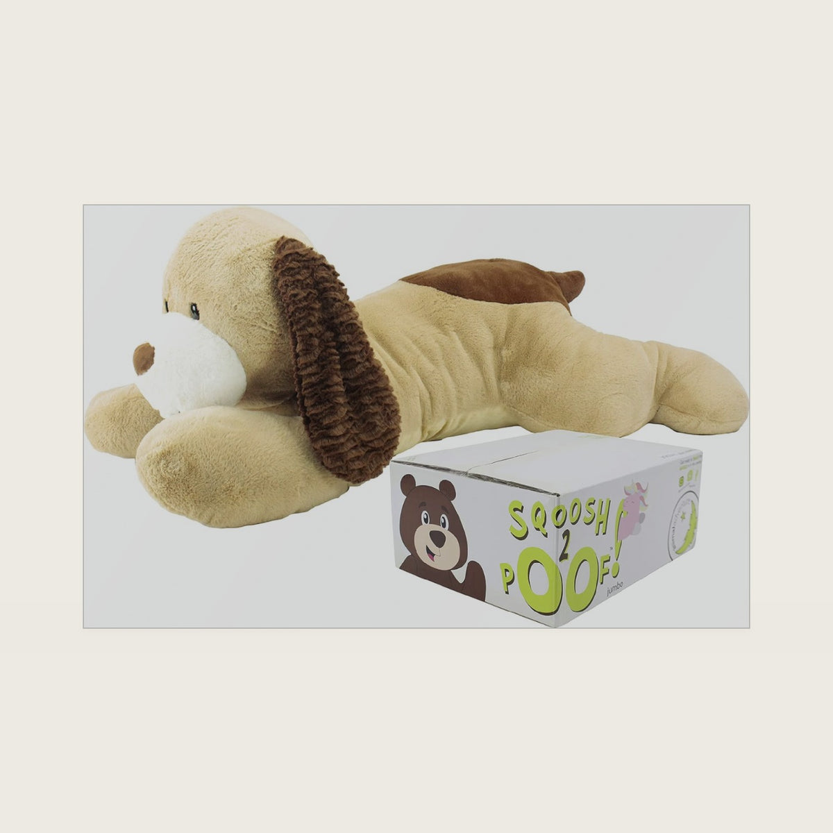 Animal Adventure®| Sqoosh2Poof™| Jumbo Plush Character Compressed Inside Small Box | 44" Dog