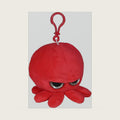 Grumpy Baby Octopus - Plush Keychain Pendant with Clip - Cute Super Soft Plush Stuffed Animal Toy decoration backpack purse handbag accessories - Red, 3"