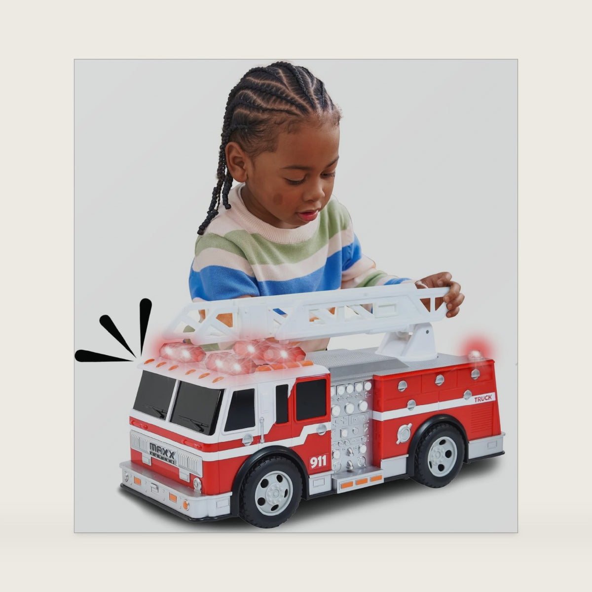 Sunny Days Entertainment Maxx Action Fire Truck - Lights & Sounds - Ages 3+