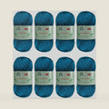 8 Skeins Crochet Knitting Yarn 70% Rayon derived from Bamboo, 30% Cotton Superfine Fingering Weight Sunny Cat Cotonnio Imported (Aegean Blue)