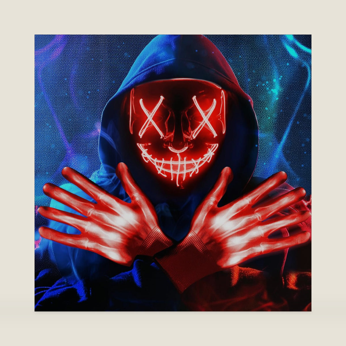 Halloween LED Light Up Mask, Scary Glowing Mask for Cosplay Costumes, Festival, Carnival Party Supplies Gifts
