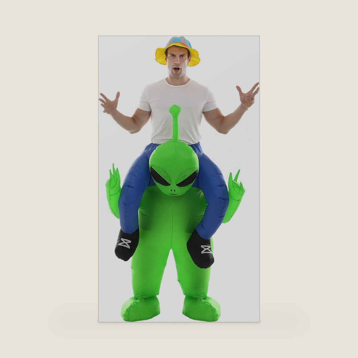 Inflatable Alien Costume Funny Halloween Ride-On Blow Up Costume for Adult