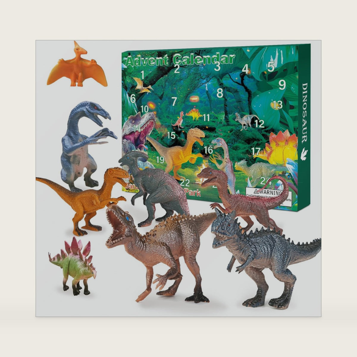 Christmas Advent Calendar 2026 Realistic Dinosaur Figurine Décor Xmas 24 Days Countdown Calendar Christmas Gift For Boys and Girls