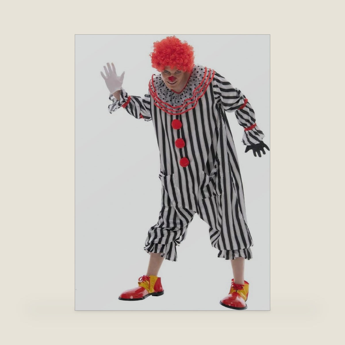 EraSpooky Scary Clown Jumpsuit Halloween Killer Clown Costume Men Adult Creepy Killer Outfit