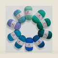 Studio Sam Acrylic Yarn Set. Ten Large 50g Skeins. Total 1030 Yards. for All Knitting, Crochet and Craft Projects. Blue and Green (Sea Glass Collection)
