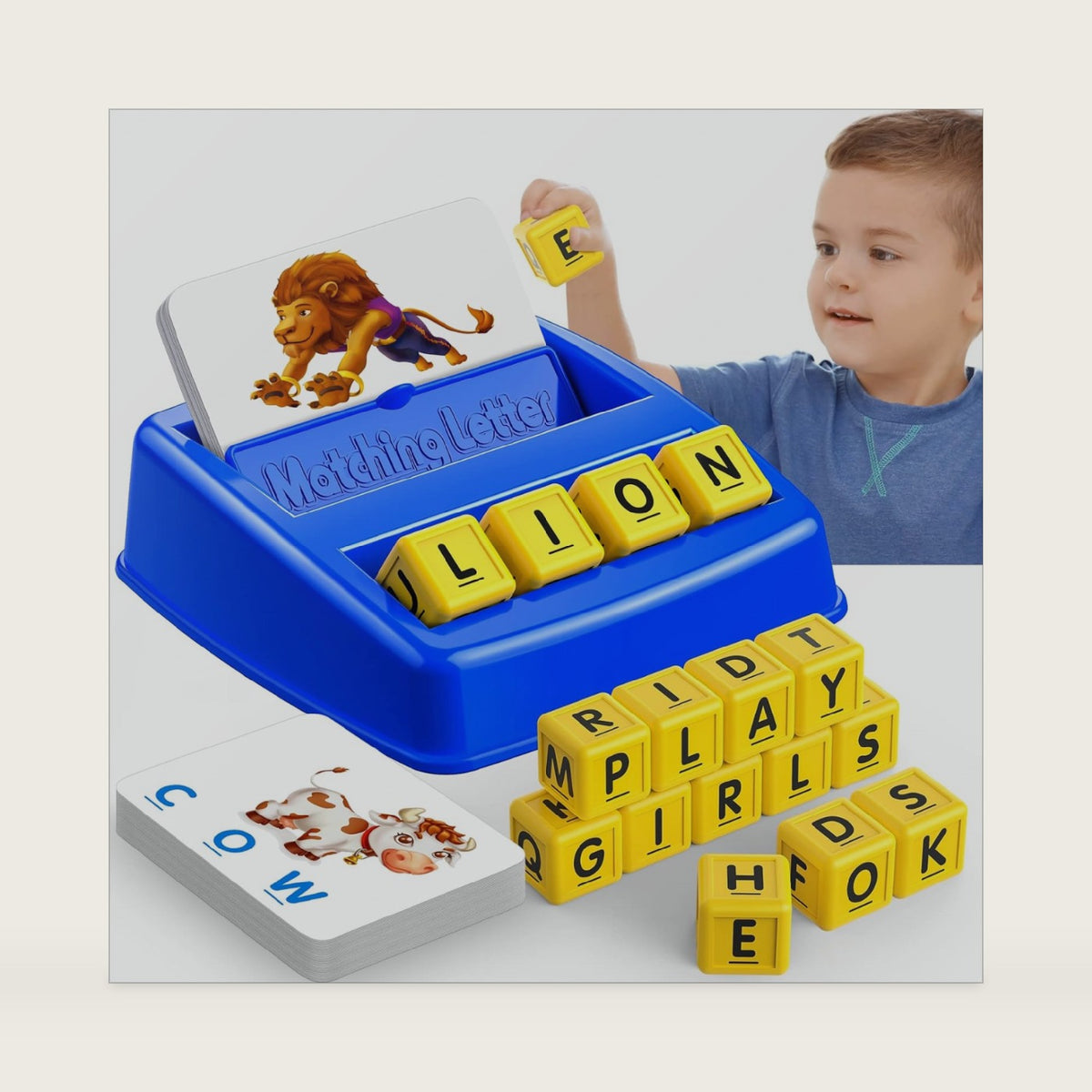 Learning Games for Kids Ages 3-8, Matching Letter Game for Kids Toys Ages 3-8 Educational Toys for 3-8 Year Olds Boys Girls Birthday Party Easter Gifts for 3-8 Year Olds Boys Girls Blue