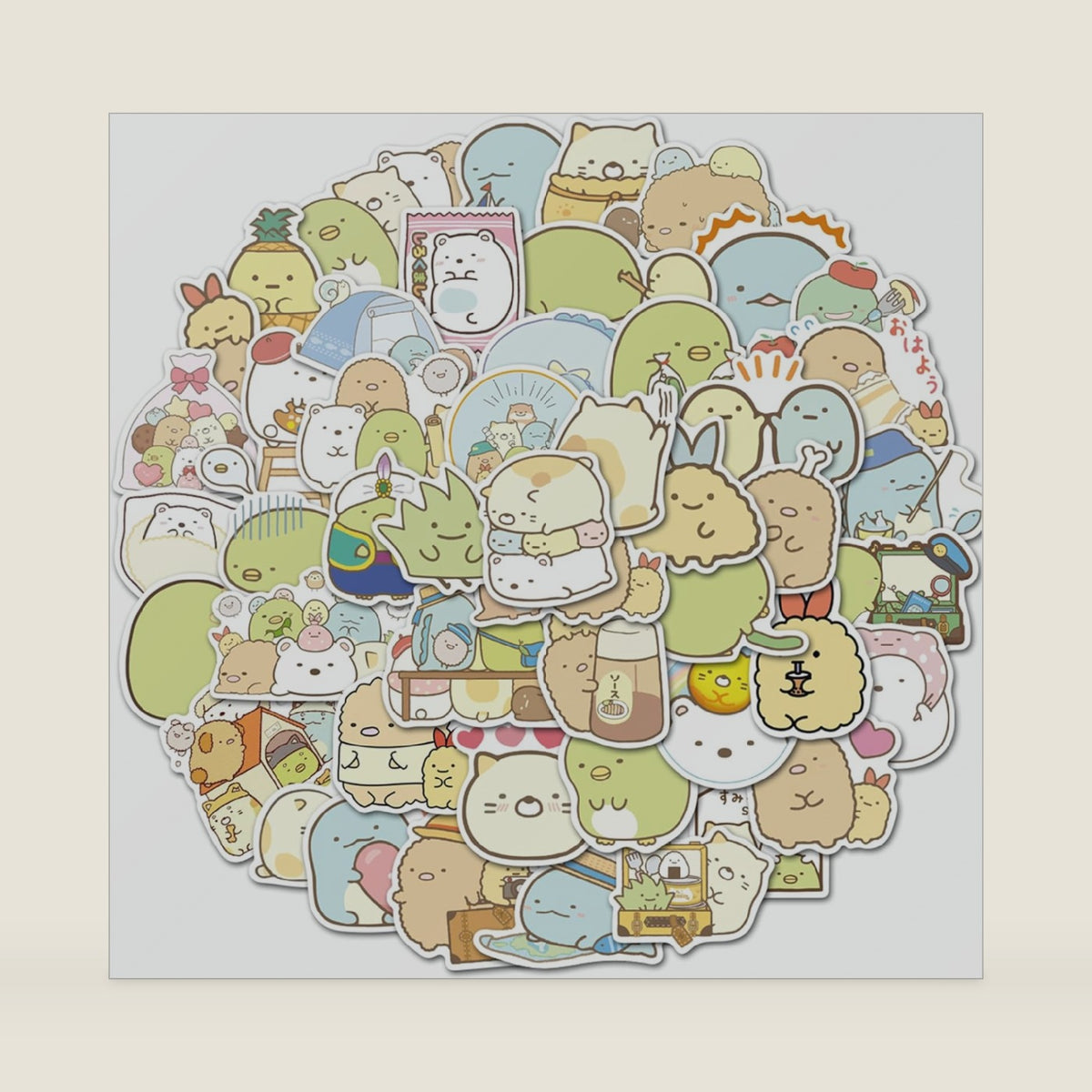 XIAOYOUZI 50Pcs Sumikko Gurashi Vinyl Stickers for Phones,Water Bottles.