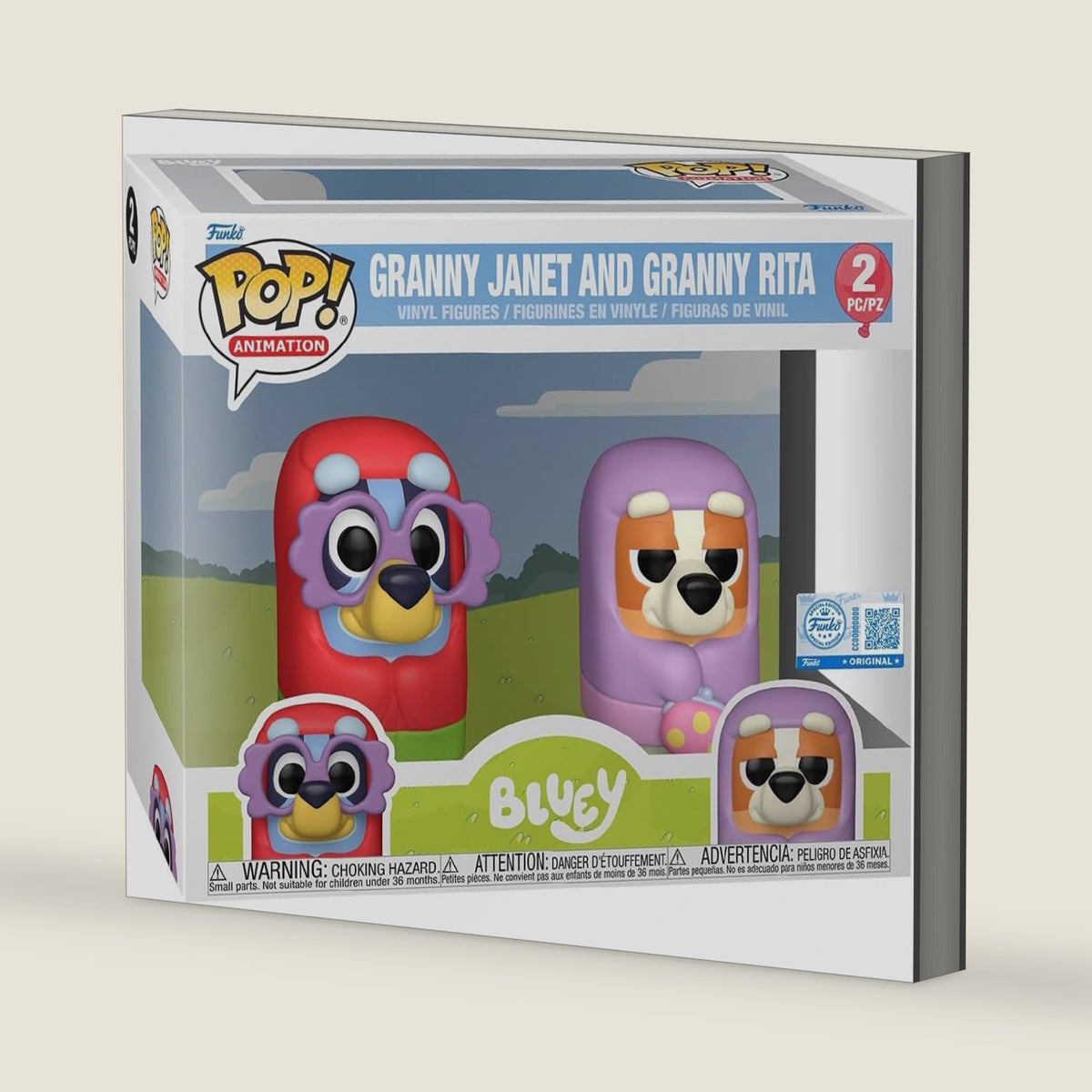 Funko Pop! Animation: Bluey - Granny Janet and Granny Rita, 2-Pack - Exclusive - Collectable Vinyl Figure - Gift Idea - Official Merchandise - Toys for Kids & Adults - for Collectors & Display