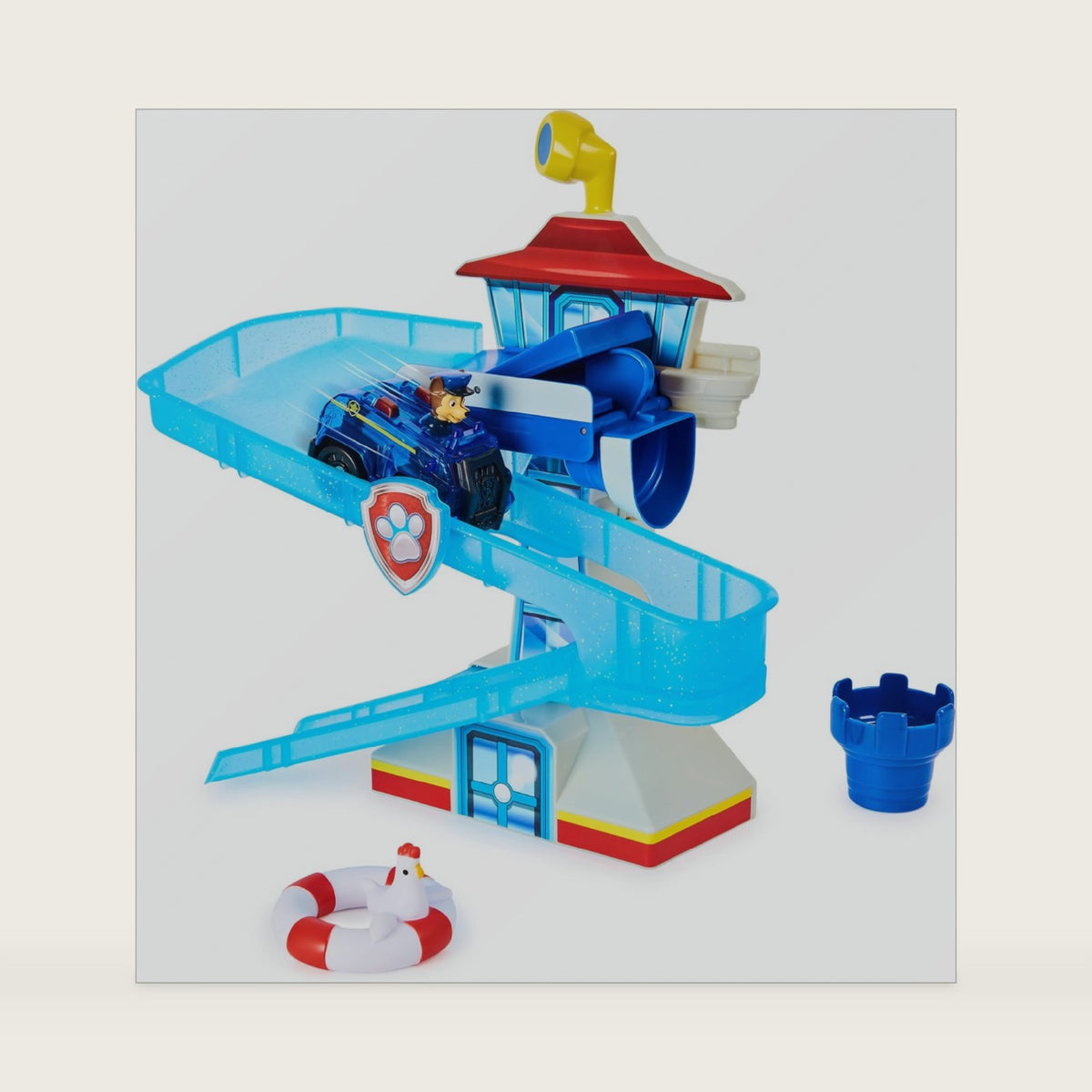 Paw Patrol Adventure Bay Bath Playset with Light-Up Chase Vehicle