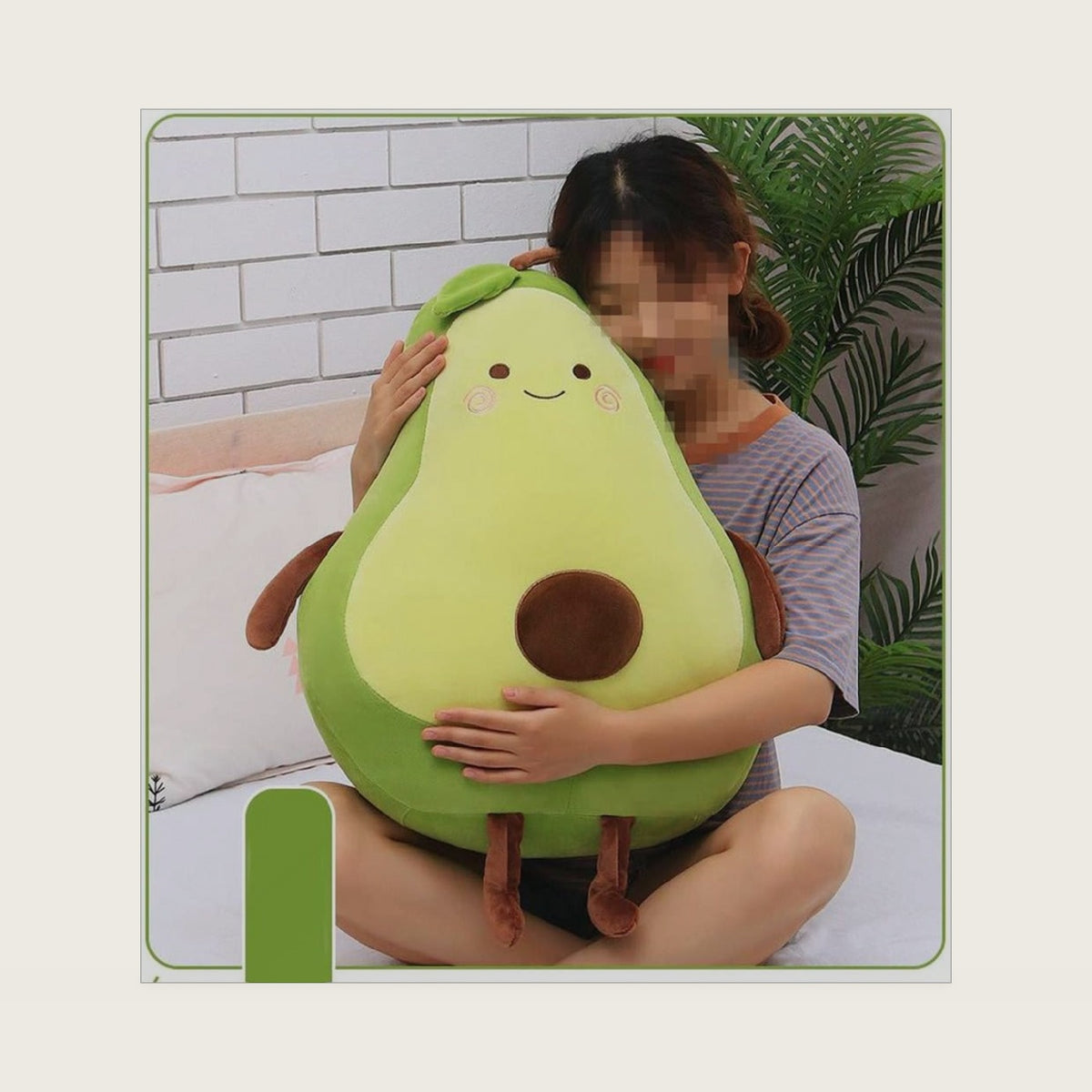 XICHEN 27 Inch Green Large Simulation Avocado Plush Toy Doll Sleeping Pillow - Holiday Warm Gift Plush Toy (Seated)
