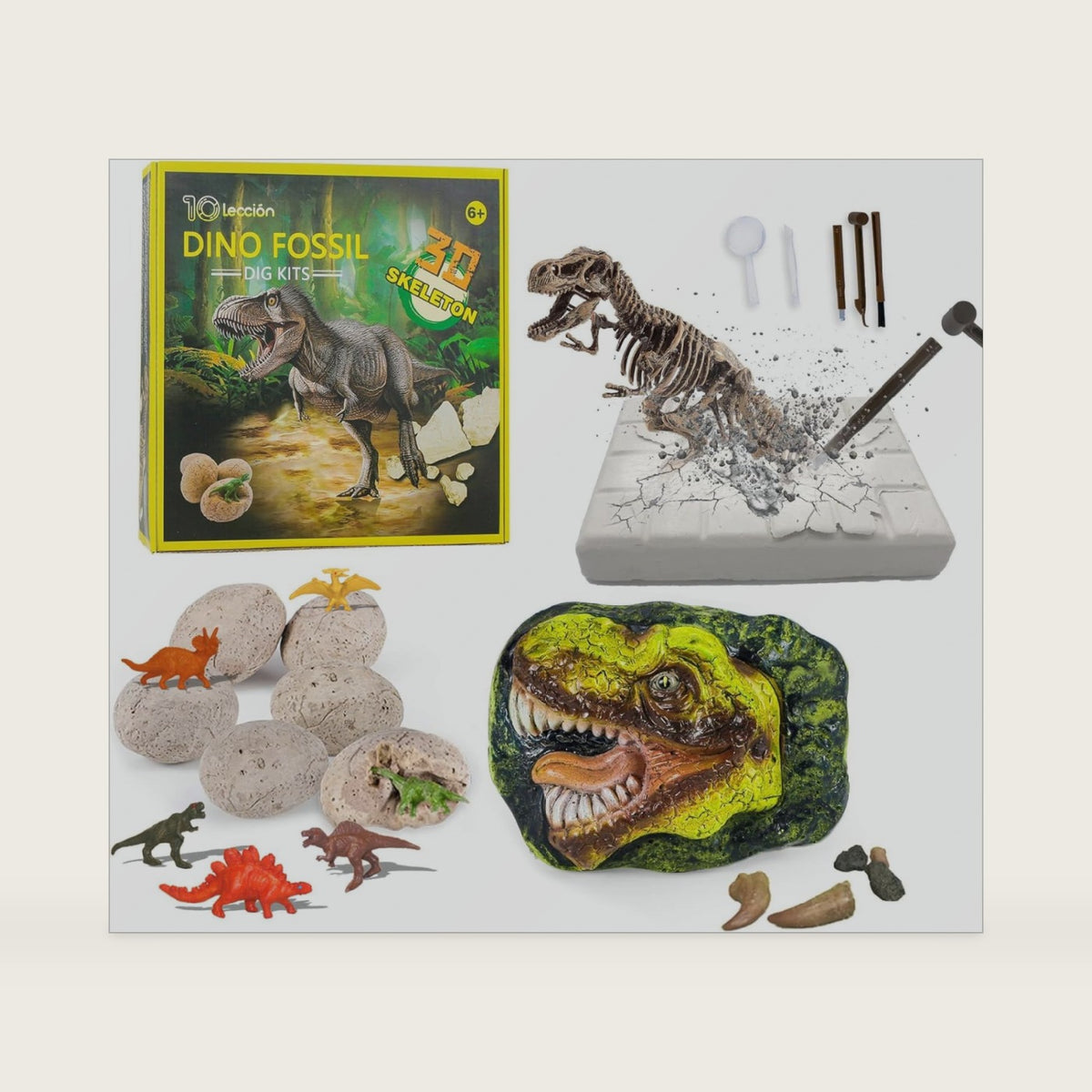 Dinosaur Fossil Digging Kit for Kids, Eggs Excavation Dig Kit, Toys for Kids 5-7 8-12, Great Birthday for Boys and Girls