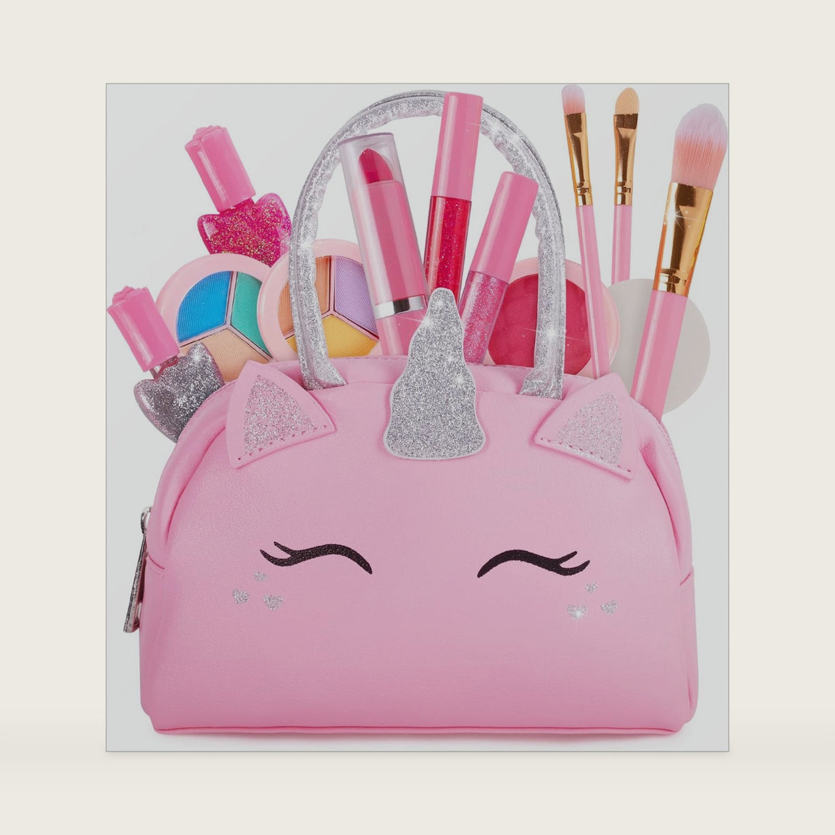 Kids Real Makeup Kit with Unicorn Purse Non Toxic Washable Make Up Set