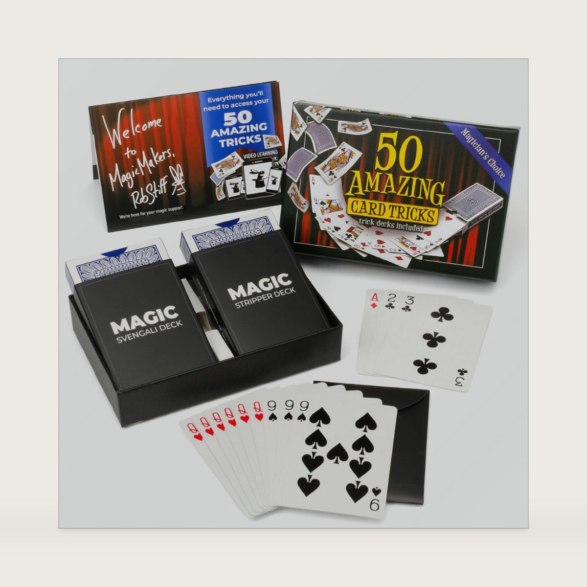 50 Amazing Card Tricks Kit for All Ages With Trick Decks Included