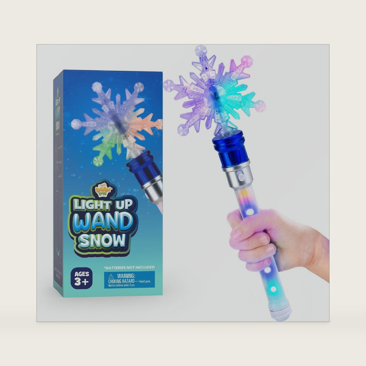 IPIDIPI TOYS Snowflake Wand - Spinning Light Up Magic Wand for Kids, 1-Pack