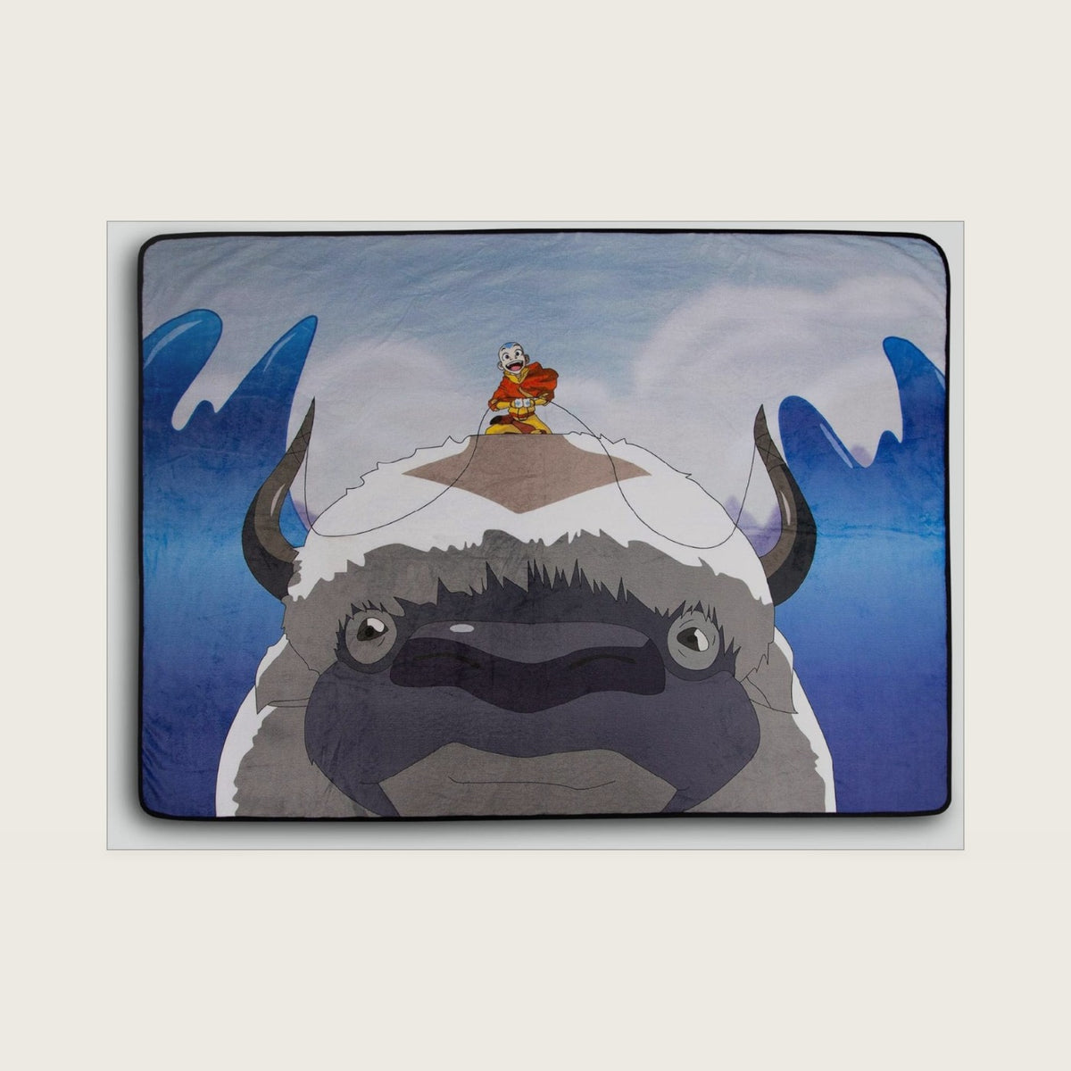 Avatar: The Last Airbender Aang and Appa Plush Throw Blanket | Cozy Sherpa Blanket | Super Soft Lightweight Fleece Blanket | Geeky Home Decor | 45 x 60 Inches