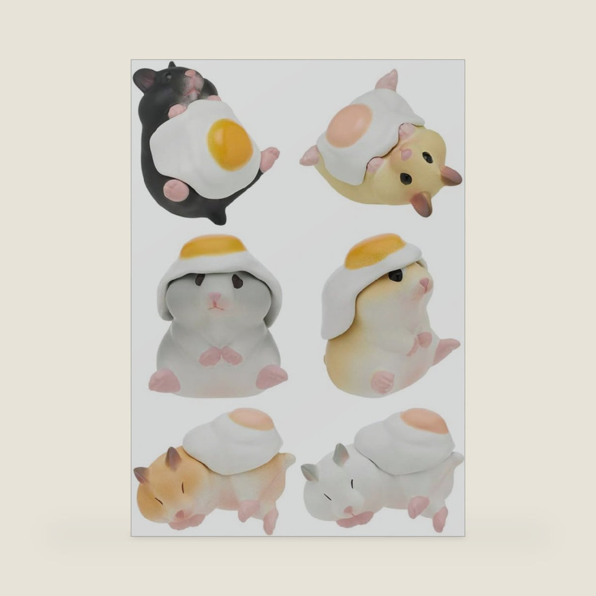 Kitan Club Hamster 'N Egg Plastic Toy - Blind Box Includes 1 of 6 Collectable Figurines - Fun, Versatile Decoration - Authentic Japanese Design - Made from Durable Plastic