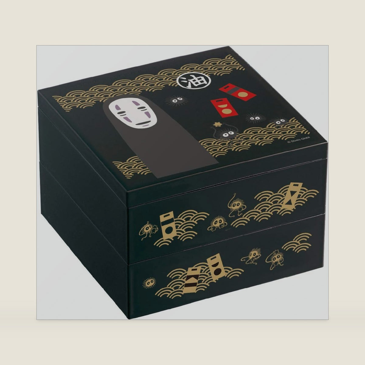 Studio Ghibli - Spirited Away - No Face, Skater Traditional Japanese Lacquer Ware - 2 Tier Bento Box
