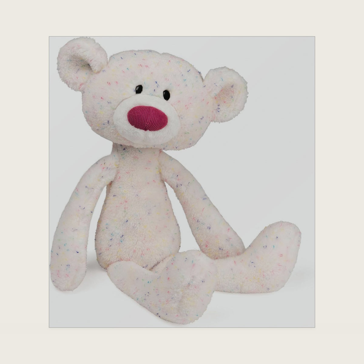 Toothpick Confetti, Teddy Bear Stuffed Animal for Ages 1 and Up, Rainbow, 15”
