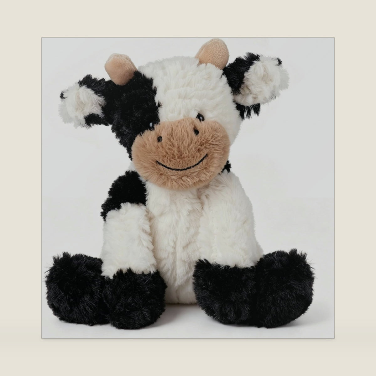 Hopearl Adorable Cow Plush Toy Floppy Dairy Cattle Soft Kawaii Cow Stuffed Animal Cute Birthday Holiday Gift for Boys Girls Kids Toddlers, 9''