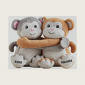 Let's Make Memories Personalized Hugging Plush Monkeys - Valentines Day - for Couples - Him - Her - Monkey Stuffed Animal for Kids - for Birthday - for Boy - for Girl - Monkey Stuffed Animal