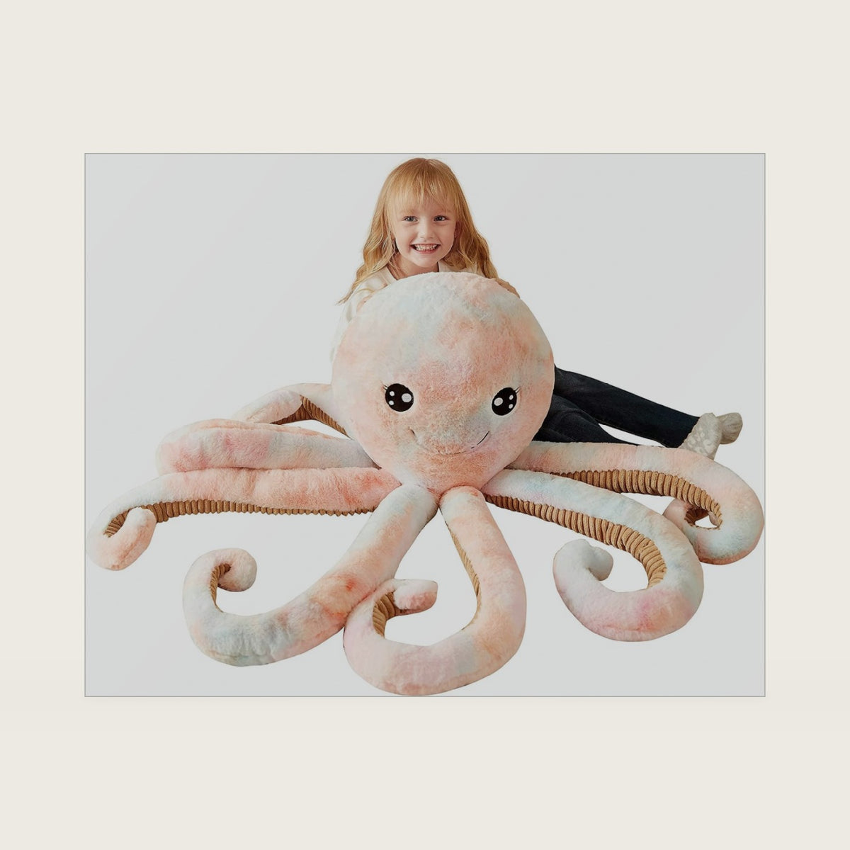 IKASA 30" Giant Octopus Stuffed Animal, Super Soft, Zipper-Free Plush