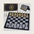 AMEROUS 10'' Magetic Travel Chess Set, Plastic Portable Folding Chess Board Game with Gold and Silver Chess Pieces - 2 Extra Queens - Chess for Beginner, Kids, Adults