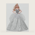 Barbie Signature 2021 Holiday Doll (12-inch, Blonde Wavy Hair) in Silver Gown, with Doll Stand and Certificate of Authenticity, Gift for 6 Year Olds and Up