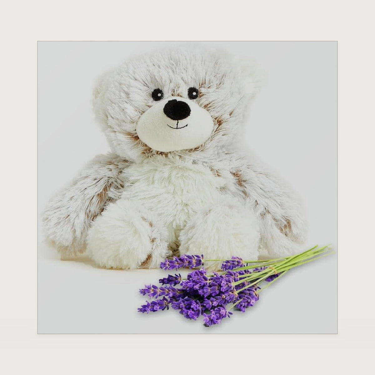 warmies Junior Microwavable & Weighted Stuffed Animals, Marshmallow Bear- Heated Stuffed Animal Plushie for Warmth & Comfort - Cute Soft Plush Toys for Adults & Children