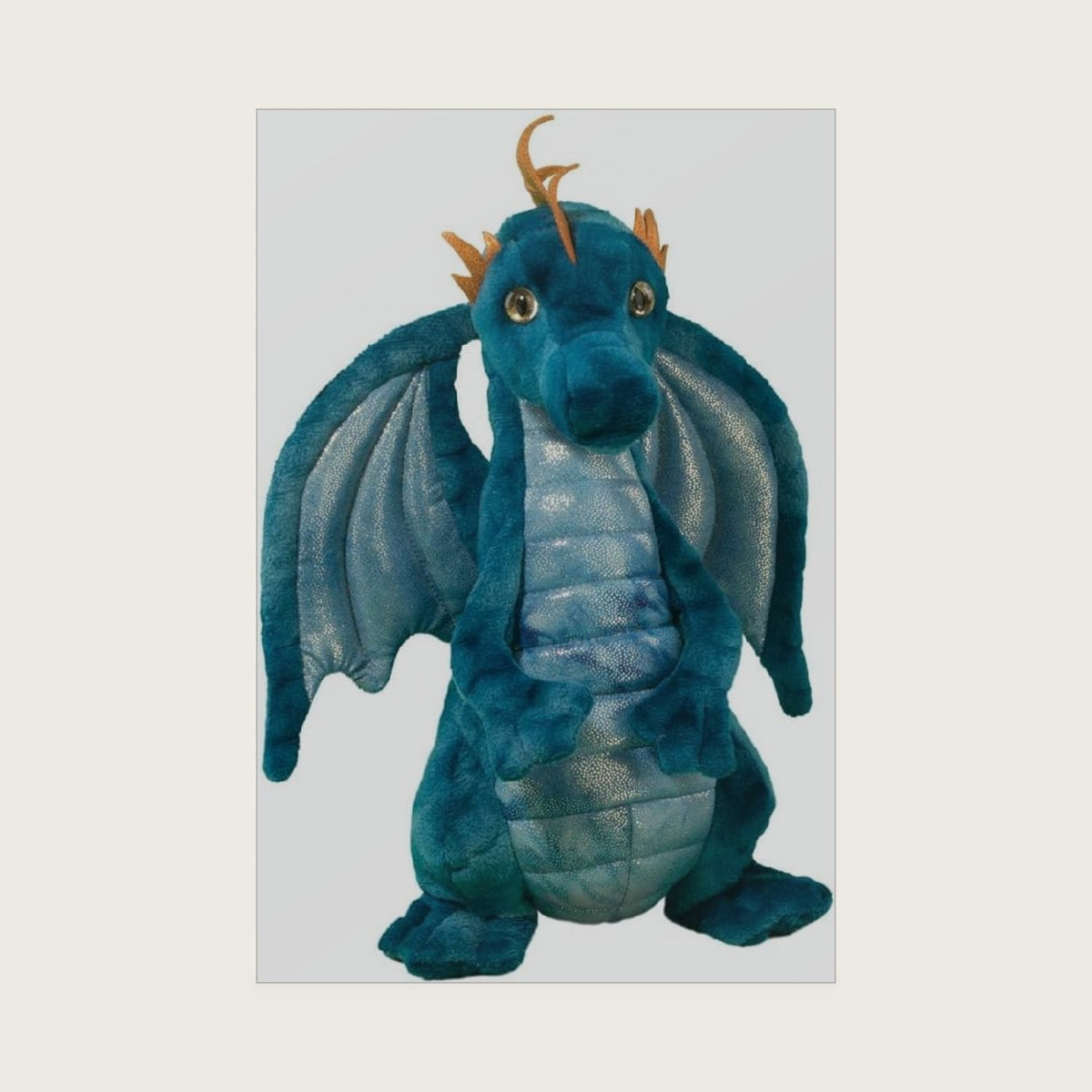 Zander Blue Dragon Plush Stuffed Animal, 12 Inch Fantasy Dragon Toy