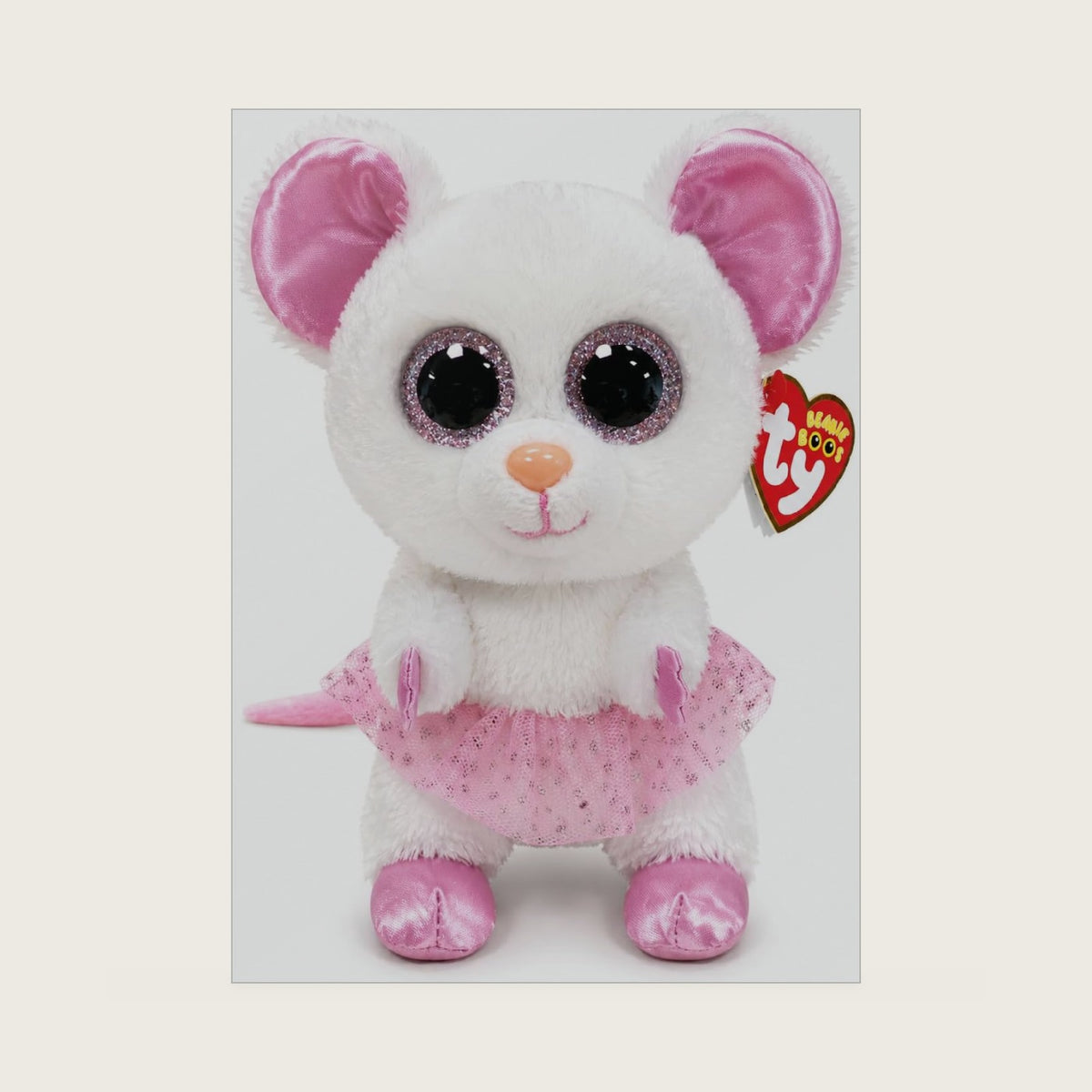 Nina Mouse Beanie Boo 15cm – Soft Cuddly Plush Toy