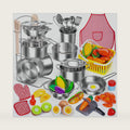 Kids Pretend Play Kitchen Toys Accessories Set, 32pcs Stainless Steel
