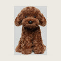 WEIGEDU Labradoodle Plush Toy, Red Brown, 12.6"