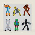 Zing Stikbot 6 Pack, Set of 6 Stikbot Collectable Action Figures, Create Stop Motion Animation (Styles May Vary)