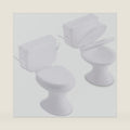 Skylety 2 Pieces Miniature Toilet Toy Dollhouse Cake Topper, White