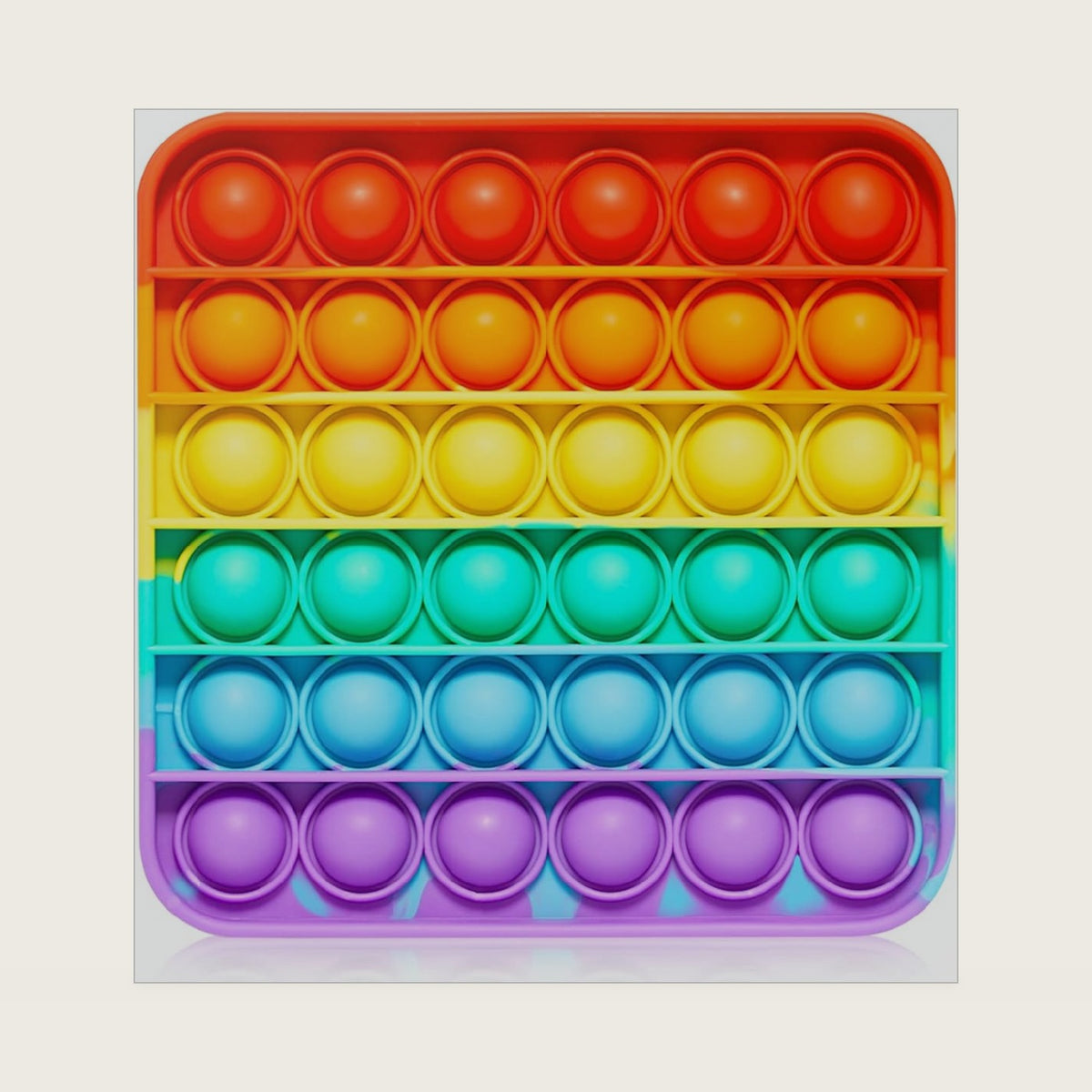 Push Pop Bubble Fidget Sensory Toy - for Autism, Stress, Anxiety - Kids and Adults (Rainbow Square)