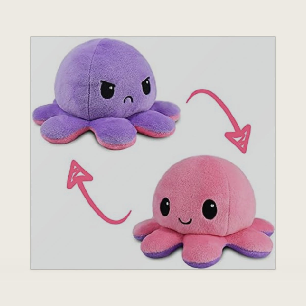 TeeTurtle Reversible Octopus Pink & Purple 4 Inch Flip Plushie