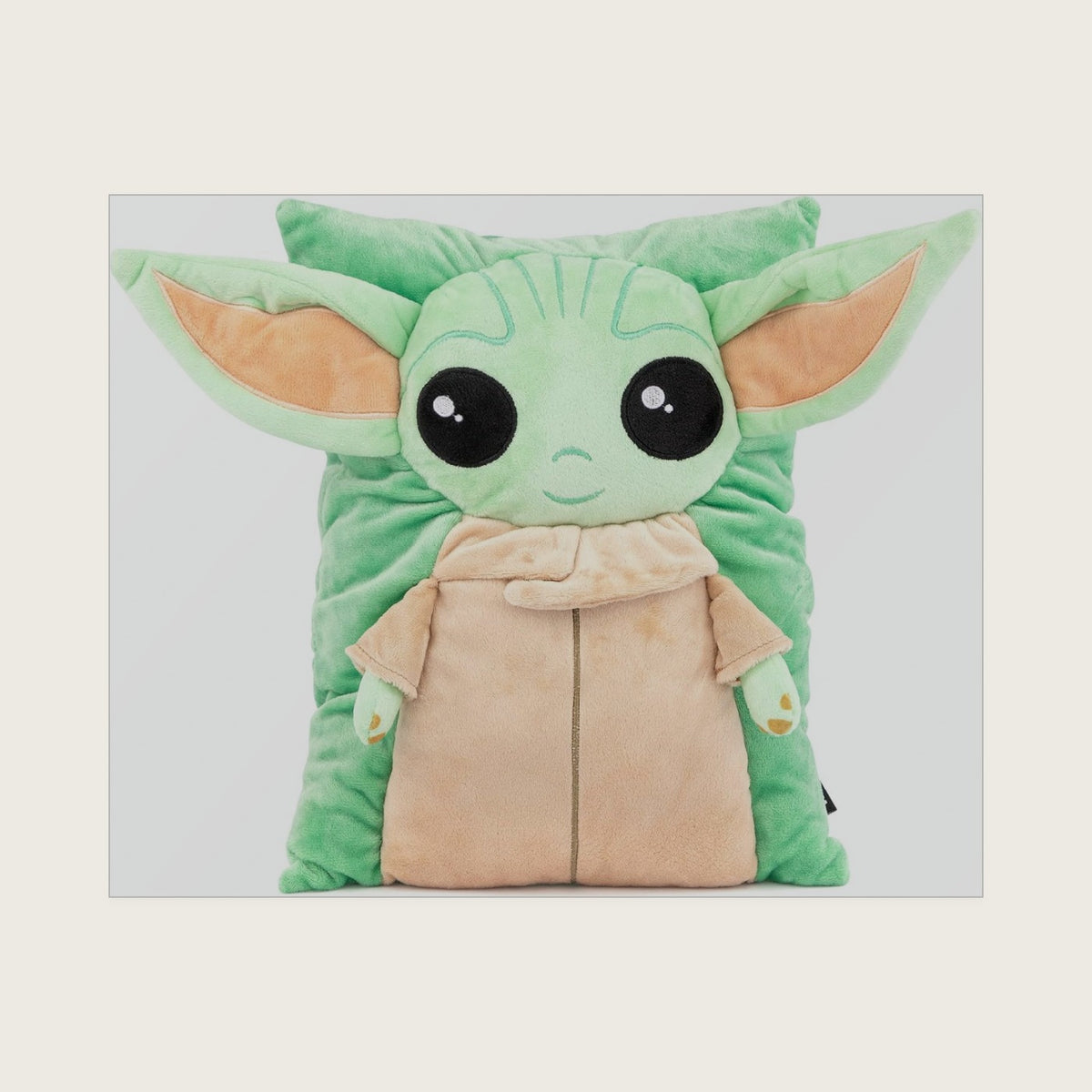 Jay Franco Star Wars The Mandalorian Baby Yoda Grogu 3D Snuggle Pillow - Super Soft – Measures 15 Inches (Official Star Wars Product)