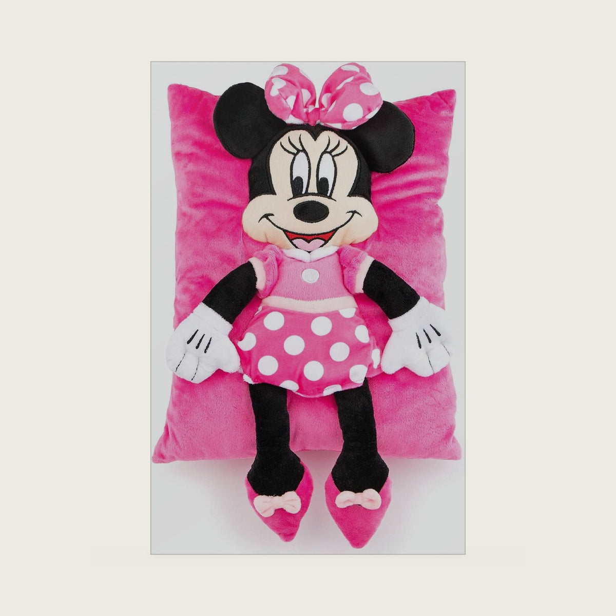 Jay Franco Minnie Mouse Kids 3D Snuggle Pillow, 15 x 11 Inches - Super Soft Polyester Microfiber Plush Stuffed Animal, Cuddle Companion, Pink ( Product)