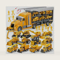 JOYIN 25-in-1 Construction Truck Toy Set with 12 Vehicles & 12 Worker Figures, Push and Go Toy Trucks with Sound and Light, Construction Toys Birthday Gifts for Kids 3 4 5 6 7 Years Old