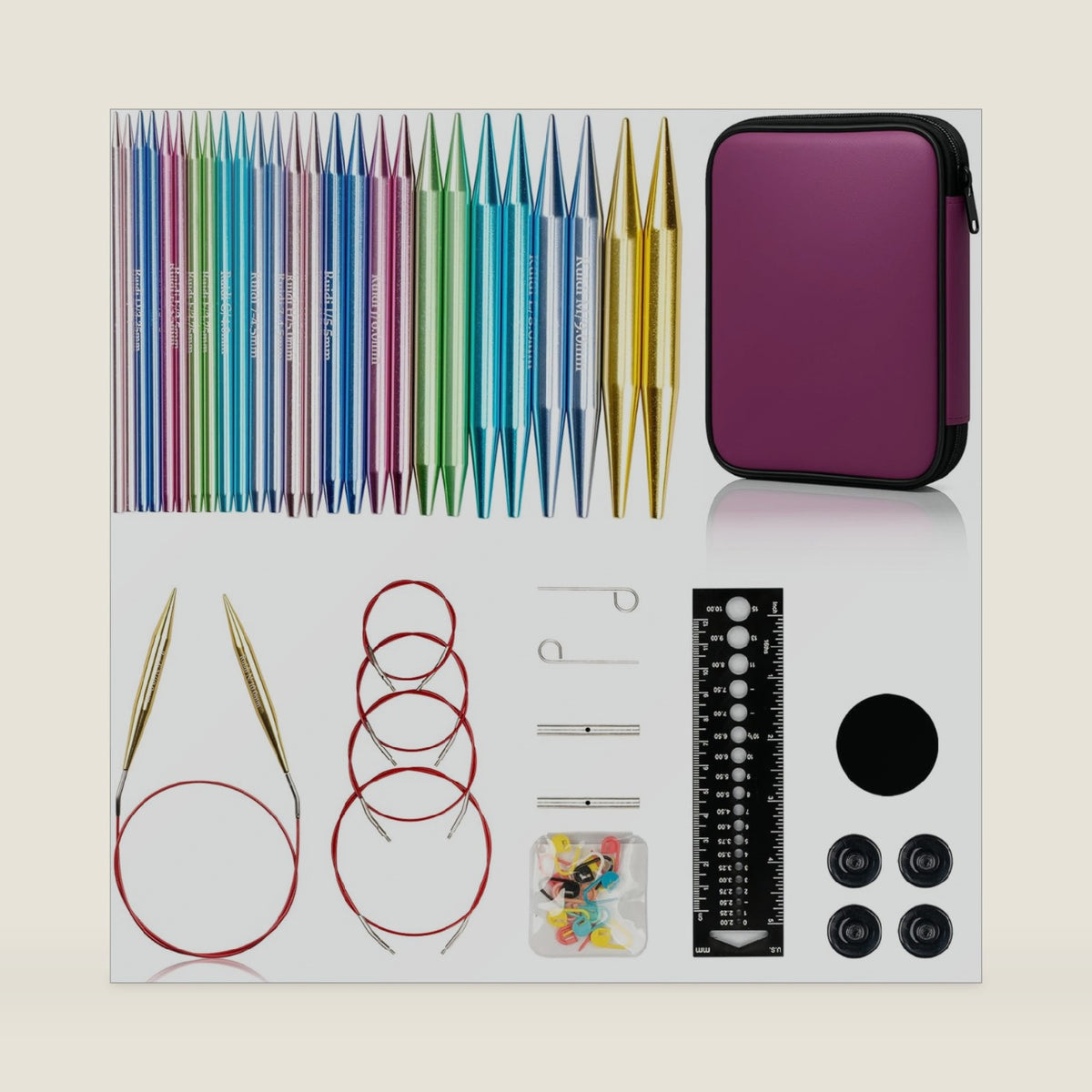 Ruidi Interchangeable Aluminum Circular Knitting Needles Set