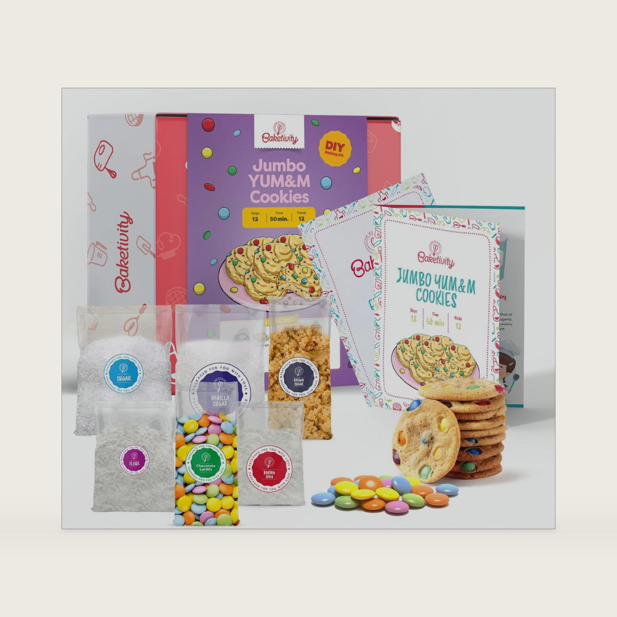 Baketivity Yum&M Jumbo Cookies Kids Baking Kit
