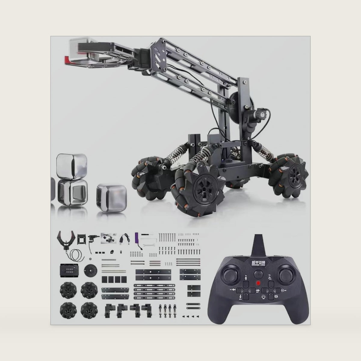 VANLINNY Robotic Arm Kits, DIY Educational Building Set with 4 DOF, Remote Control Toy Set for Boys and Girls 8-14, Science Entry-Level for School STEM Project, Birthday Xmas Gift for Kids Adults