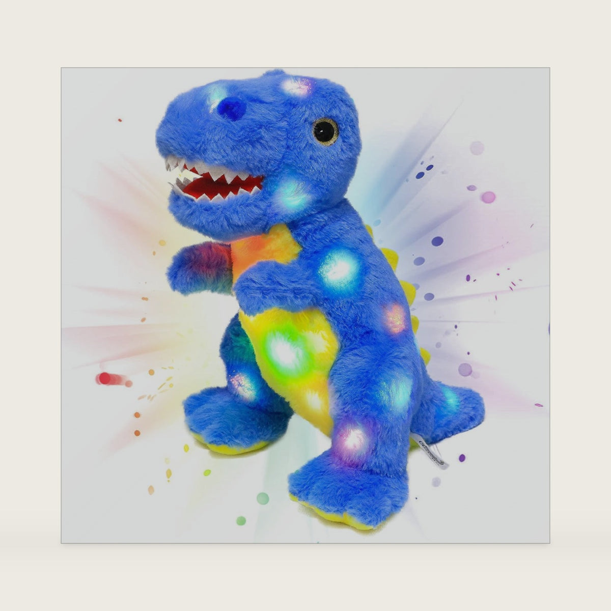 Light-up Blue Dinosaur Plush Toy LED Stuffed Animal Birthday Christmas