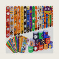 Halloween Slap Bracelets for Kids, 100 Halloween Bracelet Toys Bulk For Kids Girls Boys, Trick or Treat Party Favors, Classroom Prizes, Exchanging Gifts, Halloween Party Gift Treat Bag Filler Supply