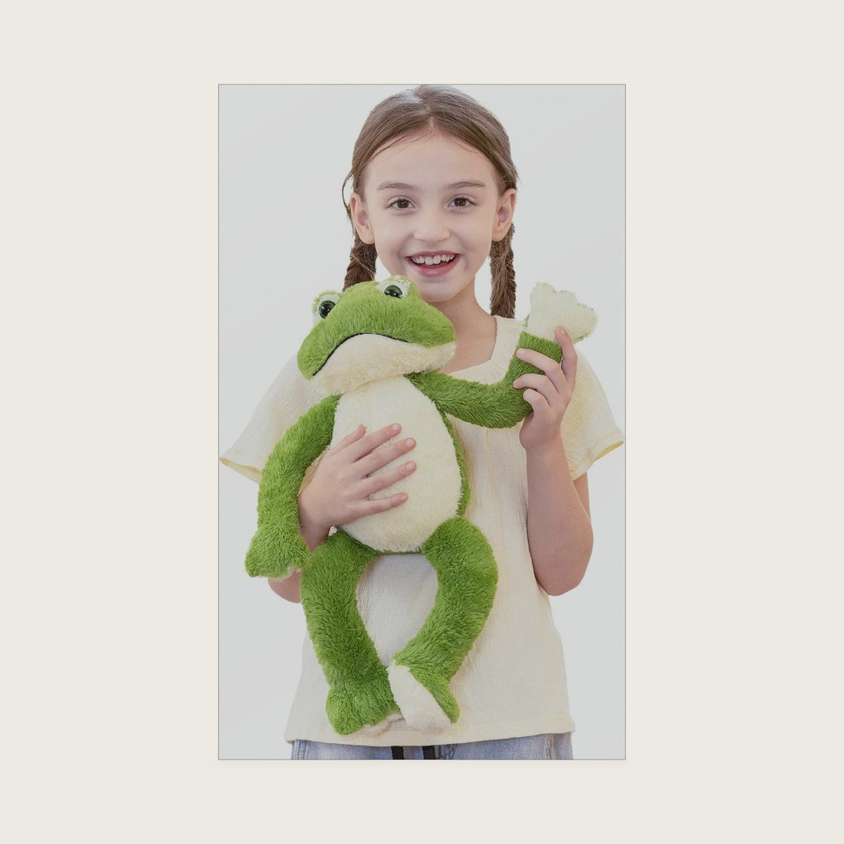 Muiteiur 17.7" Plush Frog Stuffed Animal, Frog Soft Toy with White Belly