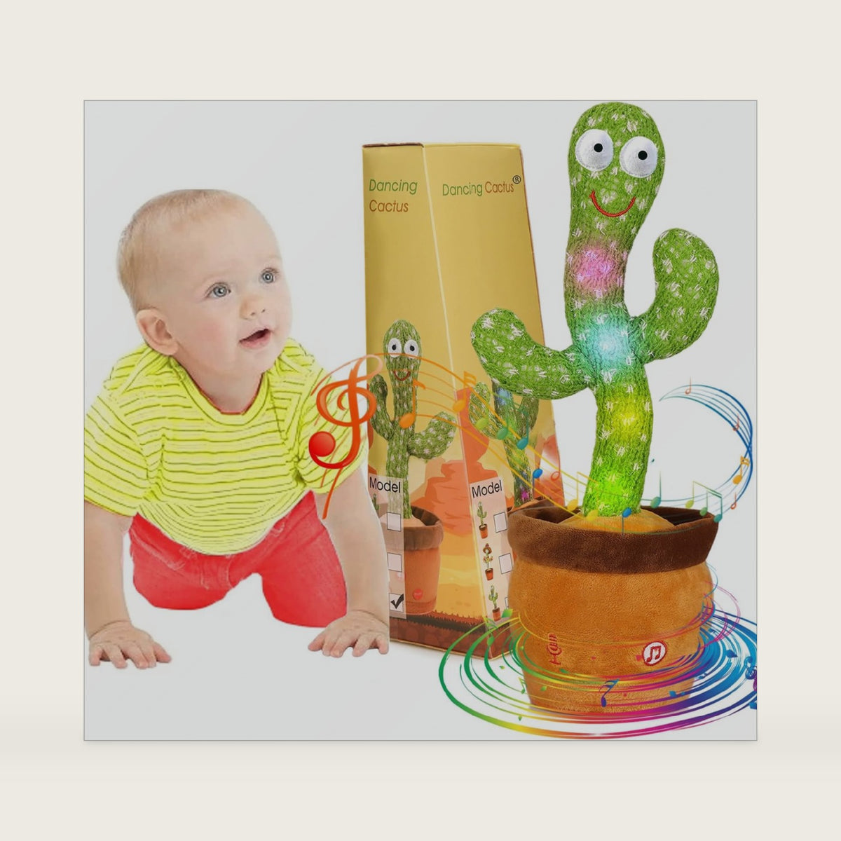 Emoin Talking Cactus Toy, Interactive Toys Dancing Cactus Toy Mimicking Repeating What You Say, Toddler Infant Baby Toys Gifts for 6 7 8 9 10 Month Old Baby Toys for 1 2 3 Year Old Boy Girl