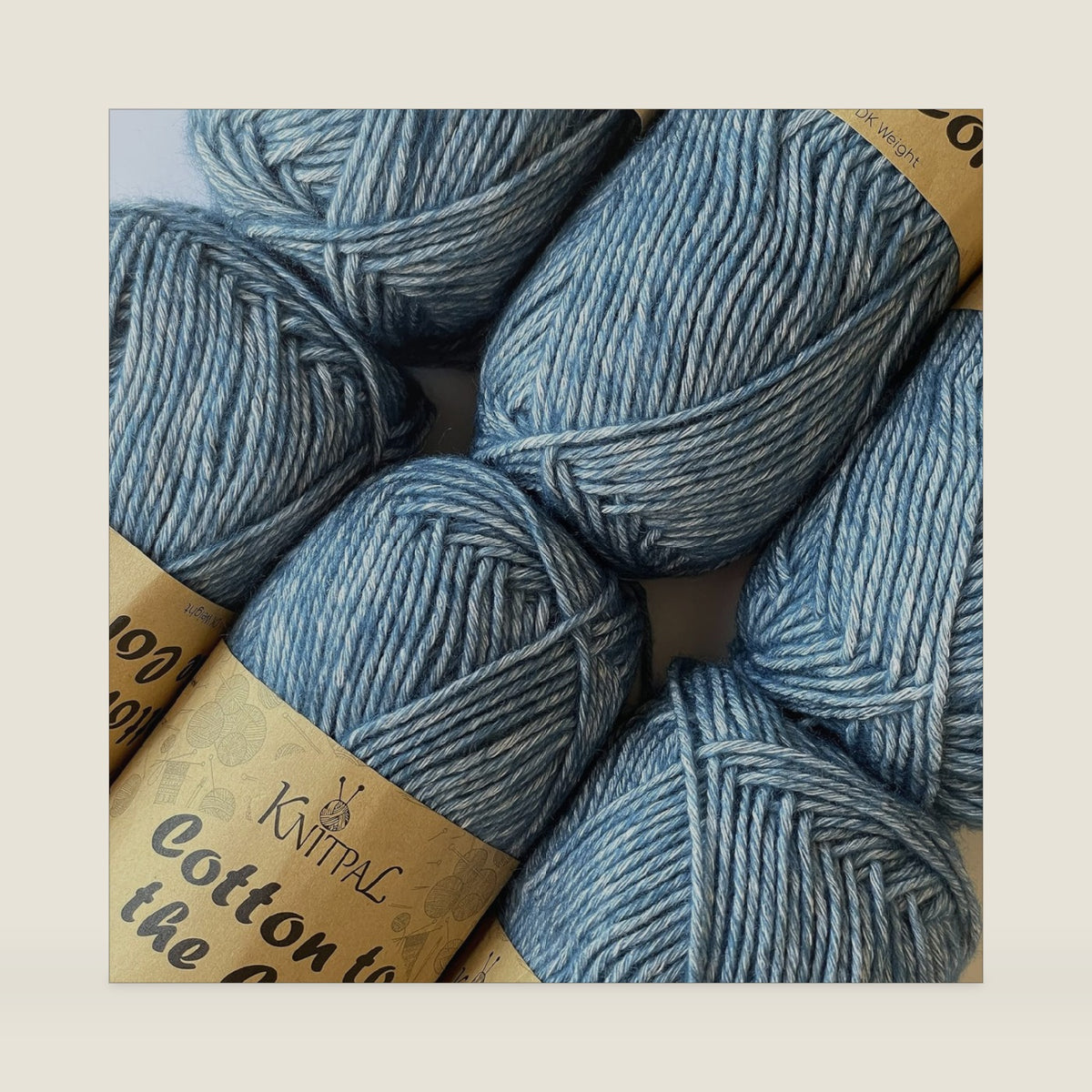 Cotton to The Core #3 DK Cotton Yarn, 6-Pack (852Yds/300G), Jean Blue