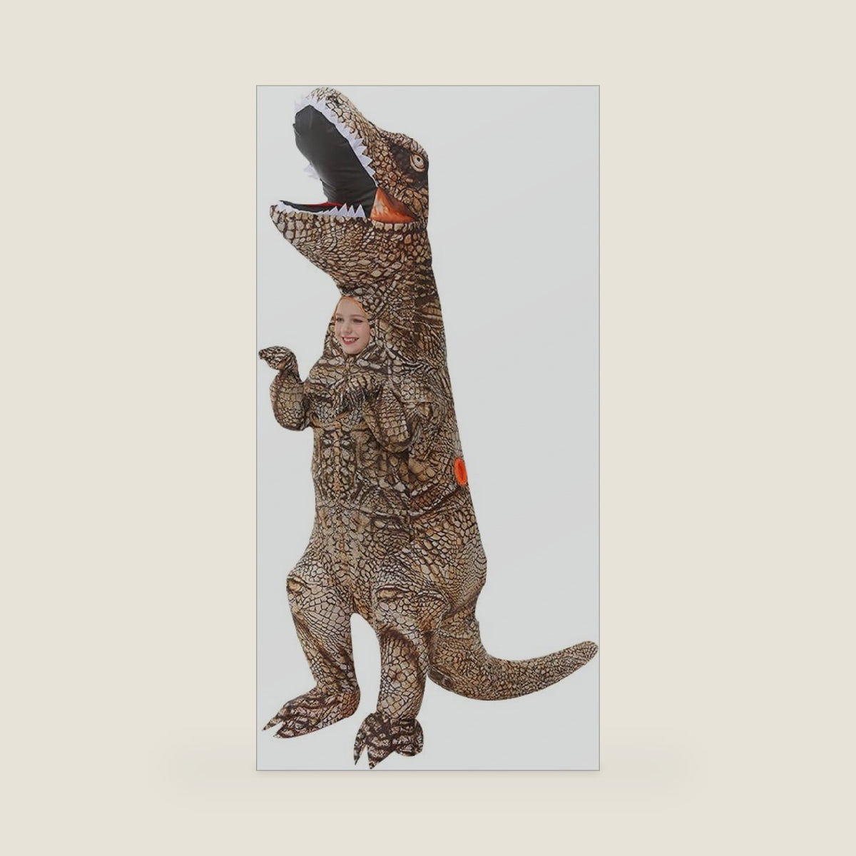 KOOY Dinosaur Costume Adult Kids Inflatable Raptor Blow Up T-rex Dino Full Body Funny Halloween Costume for Men Women Teens