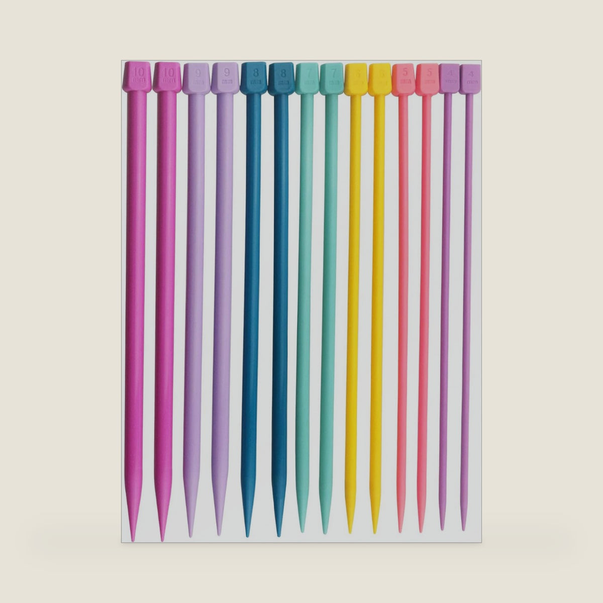 ITROLLE Knitting Needle 14PCS 4mm 5mm 6mm 7mm 8mm 9mm 10mm Colourful Single Pointed Knitting Straight Pins