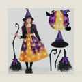 Spooktacular Creations Girls Light Up Bat Witch Tutu Costume, Toddlers Dress with Hat Broom for Kids Halloween Themed Parties
